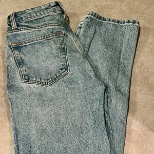 Reformation Jeans High Waisted Medium/Light Wash Straight Leg Size 25
